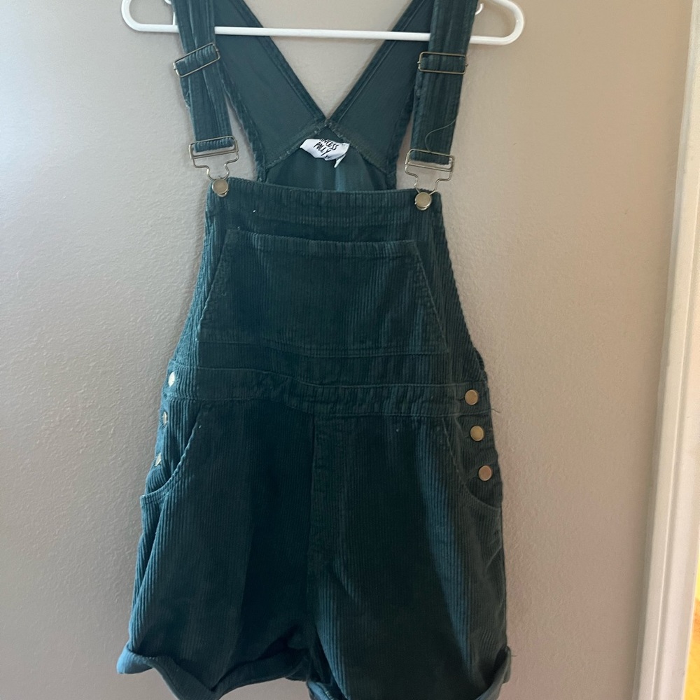 Princess Polly green corduroy overalls